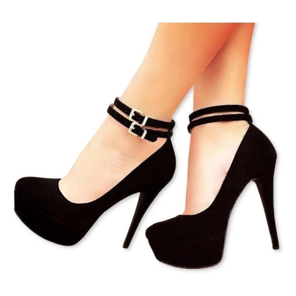 Anne Michelle Black Platform Heels